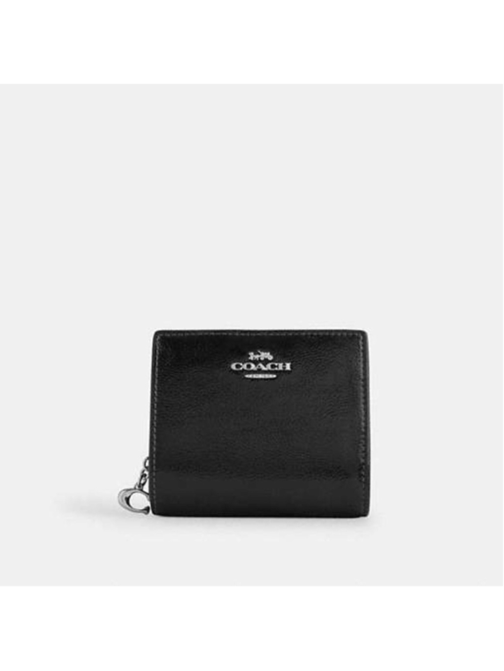 NEW Coach Black Patent Crinkle Leather Snap Wallet CCL79 NWT Zip Coin NWT - Picture 2 of 9